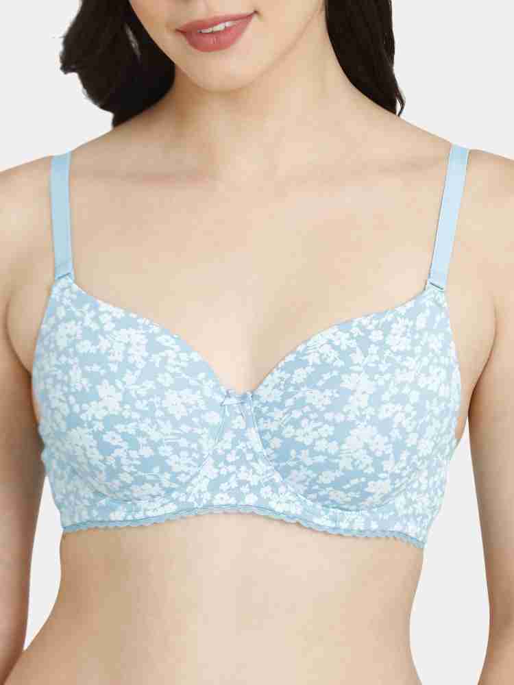 Buy Rosaline by Zivame Light Blue Floral Print Non-padded Bra for Women  Online @ Tata CLiQ