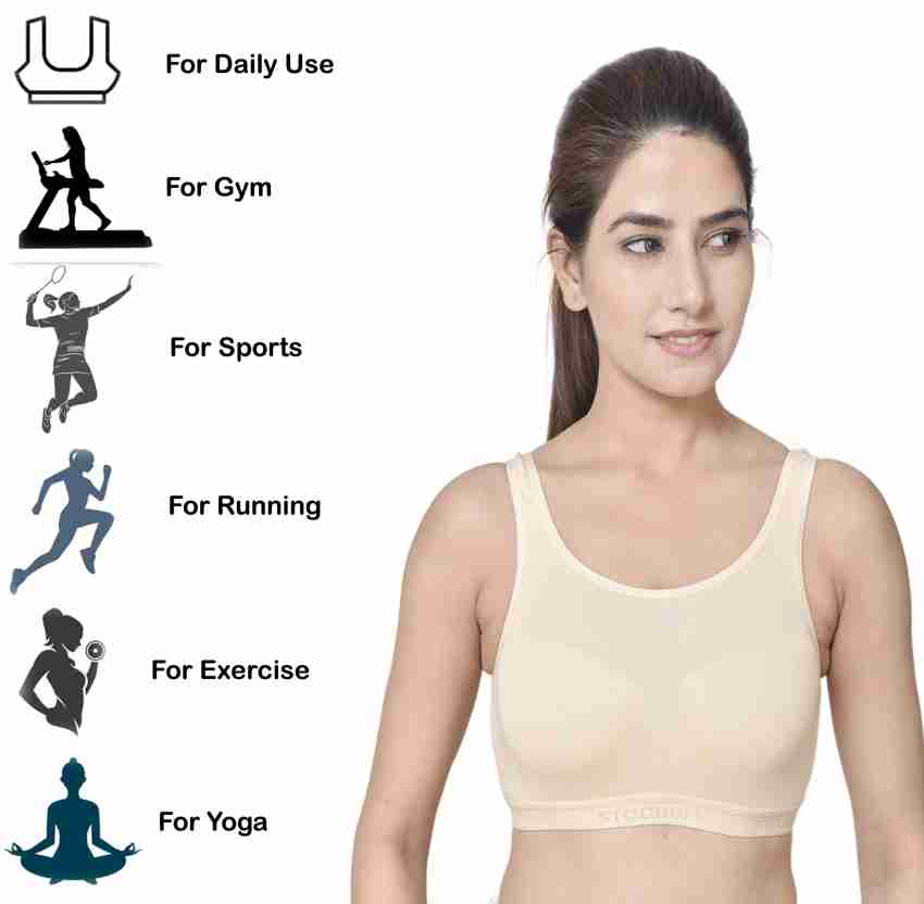 STOGBULL Best Quality Cotton Lycra Sports Bra Combo pack of 2 for girls and  women Women Sports Non Padded Bra - Buy STOGBULL Best Quality Cotton Lycra  Sports Bra Combo pack of