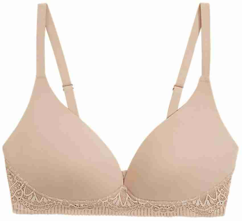 Buy MARKS & SPENCER Body Soft™ Non Wired Plunge Bra A-E T333094ROSE QUARTZ  (34D) Women Everyday Lightly Padded Bra Online at Best Prices in India