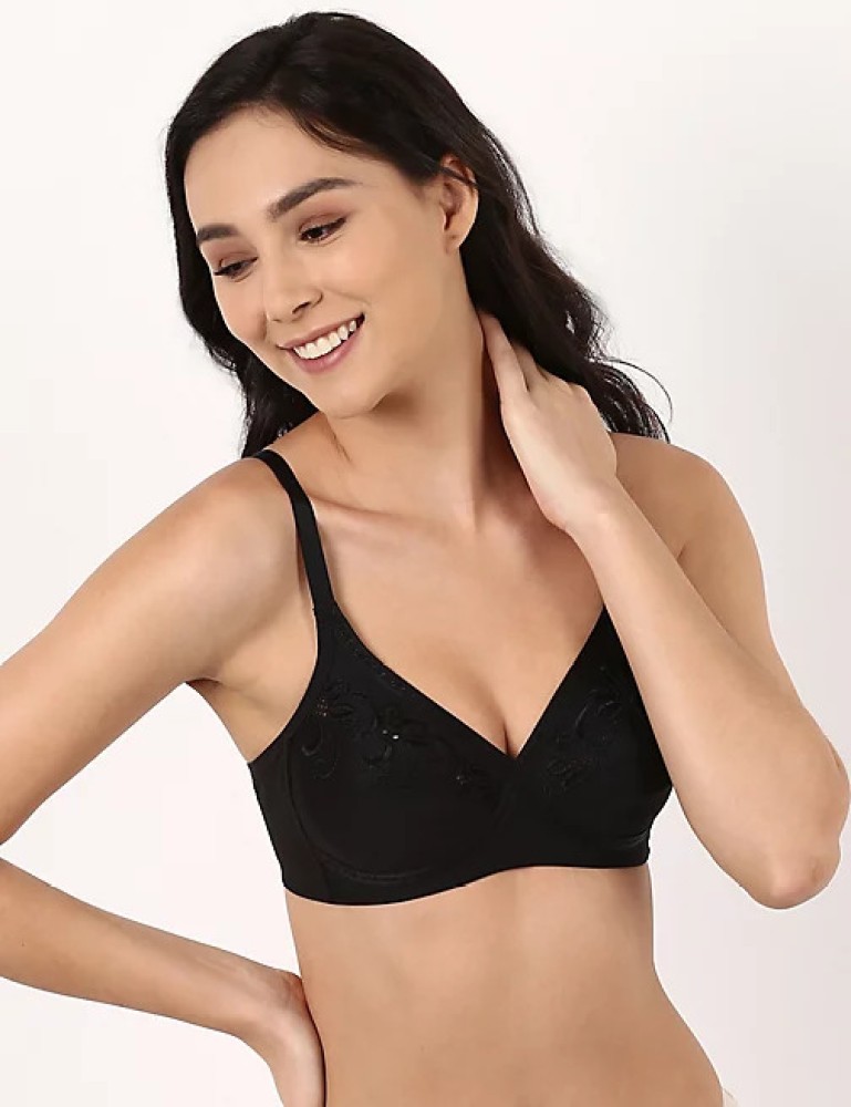 MARKS & SPENCER Cotton Mix Embroidered Bra T337020XBLACK (34C) Women  Everyday Non Padded Bra - Buy MARKS & SPENCER Cotton Mix Embroidered Bra  T337020XBLACK (34C) Women Everyday Non Padded Bra Online at