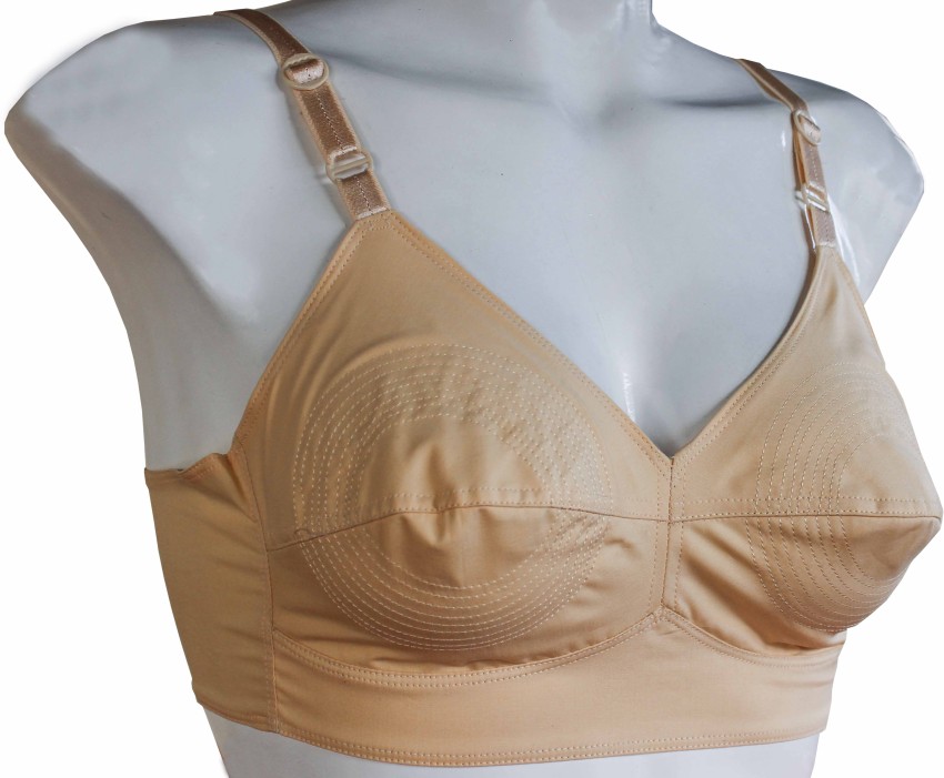 Buy HANG BANG Women's Round Stitch Fit Full Coverage Non Padded Cotton  Minimizer Bra Pack of 2 (B, Beige, 28) at
