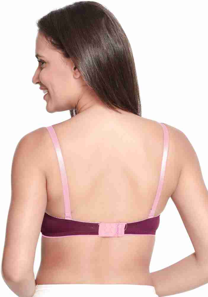 Buy Susie by SHYAWAY Women's 3/4th Coverage Under Wired Lace Cup Balconette  Padded Bra - Purple(32C) at
