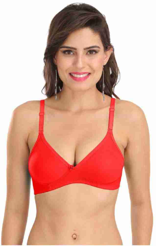 Buy Docare Non Padded Cotton T Shirt Bra - Red Online at Low Prices in  India 