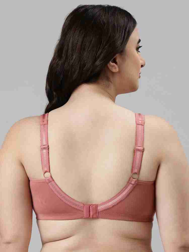 Enamor A112 Smooth Super Lift Classic Bra - Stretch Cotton Non-Padded  Wirefree Full Coverage Peach Blush