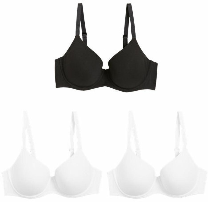 Buy SEXY BRA Women's Cotton T-Shirt Non-Padded Non Wired Bra (Pack of 1)  (Black White) (DOT Bra Blak B Cup (34) DT BK) Online In India At Discounted  Prices