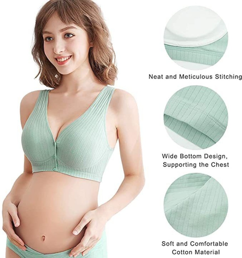 Nursing Sleep Bras For Breastfeeding Women Button Front Maternity Comfy  Bralette