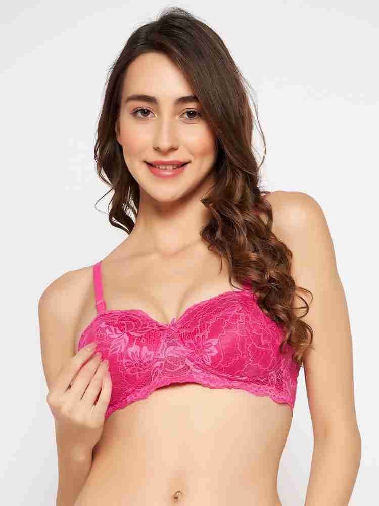 Clovia Padded Non-wired Demi Cup Strapless Balconette Bra in Hot Pink - Lace  Women Balconette Lightly Padded Bra - Buy Clovia Padded Non-wired Demi Cup  Strapless Balconette Bra in Hot Pink 