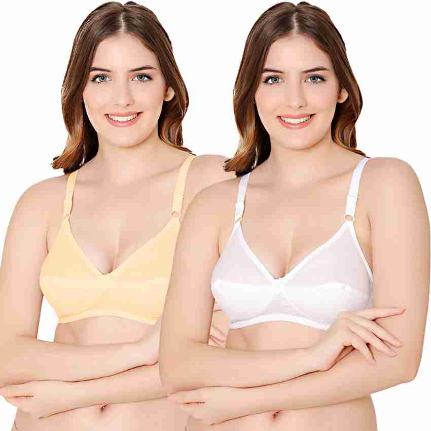 Buy Bodycare Pack of 3 Non Padded Cotton T Shirt Bra - Beige Online at Low  Prices in India 