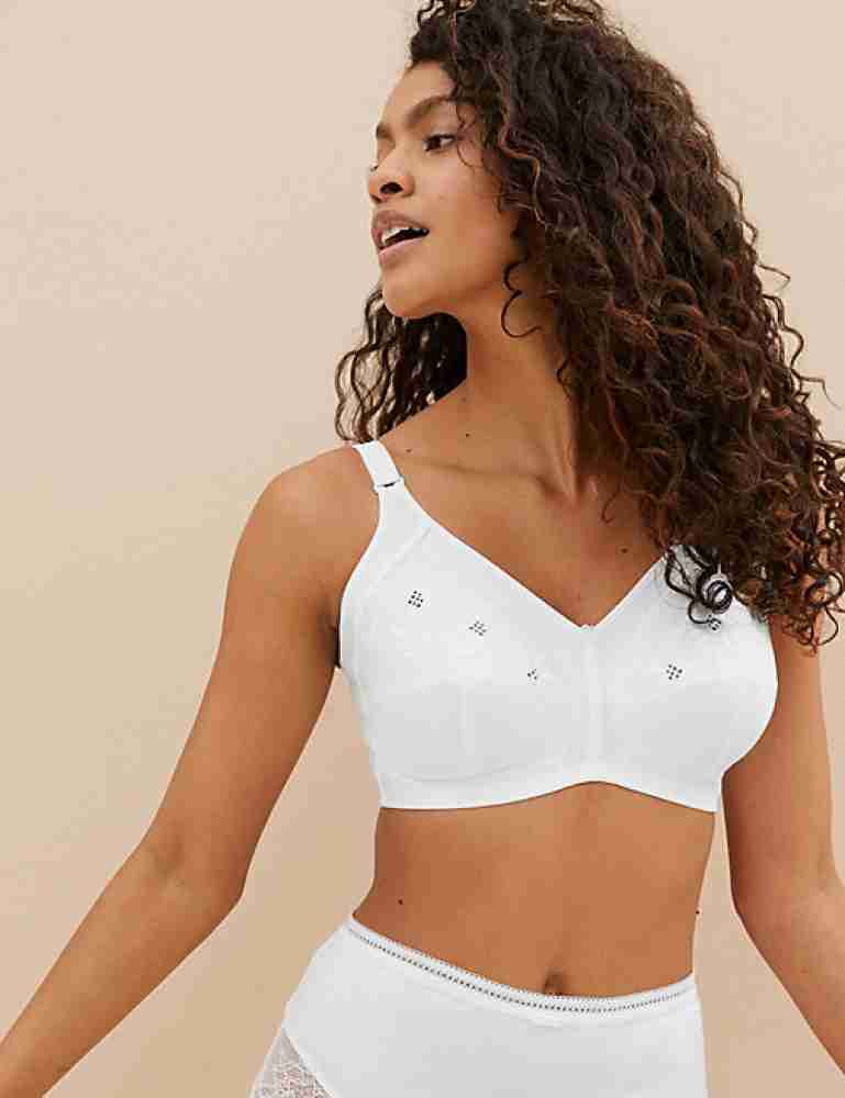 MARKS & SPENCER Total Support Embroidered Full Cup Bra C-H T338020OPALINE  (34E) Women Everyday Non Padded Bra - Buy MARKS & SPENCER Total Support  Embroidered Full Cup Bra C-H T338020OPALINE (34E) Women
