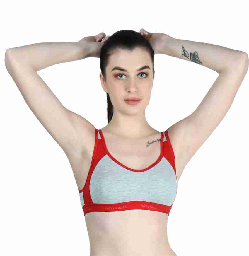 Buy LX PRODUCTS Womens Sports Non Padded Printed Free Size Bra (Pack of 3)( 28B to 34B) Multicolour at