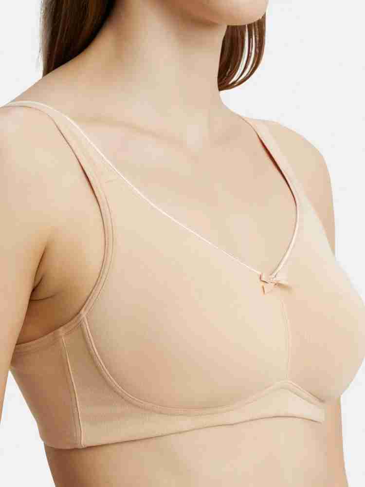 Women's Wirefree Non Padded Super Combed Cotton Elastane Stretch Full  Coverage Everyday Bra with Concealed Shaper Panel and Broad Fabric Straps -  Skin