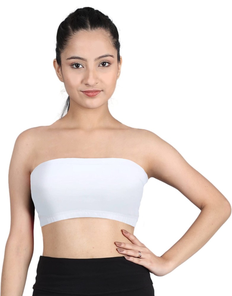 Buy Tweens White Non Wired Padded Bandeau Bra for Women Online