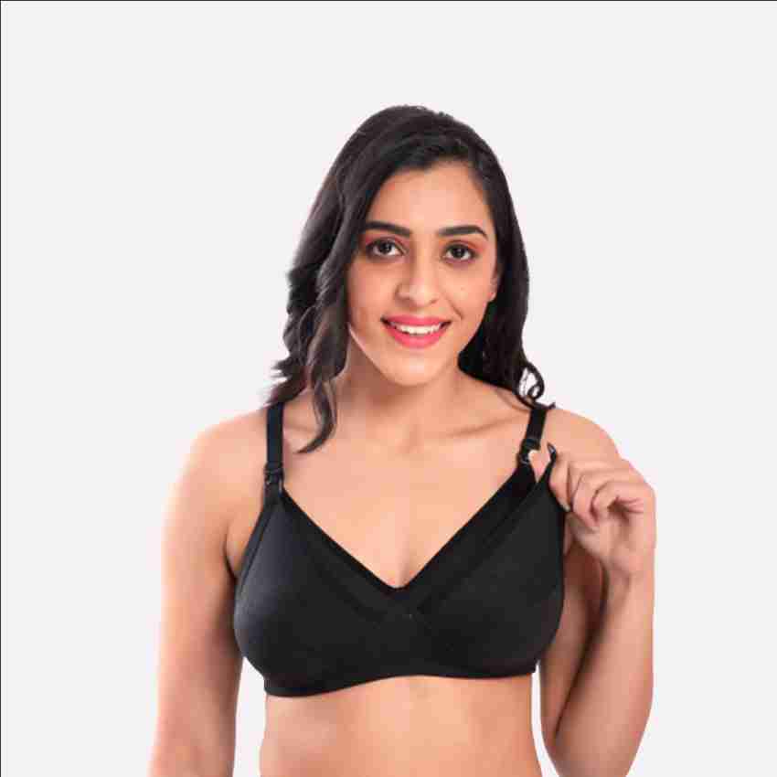 Femzy Cotton Full Cup Non-Padded Feeding Bra Combo - Pack of 3