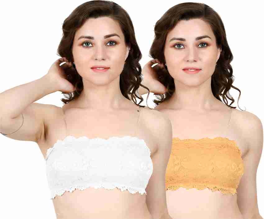 Buy GLAMORAS Women Spandex Transparent Back Strapless Bra with
