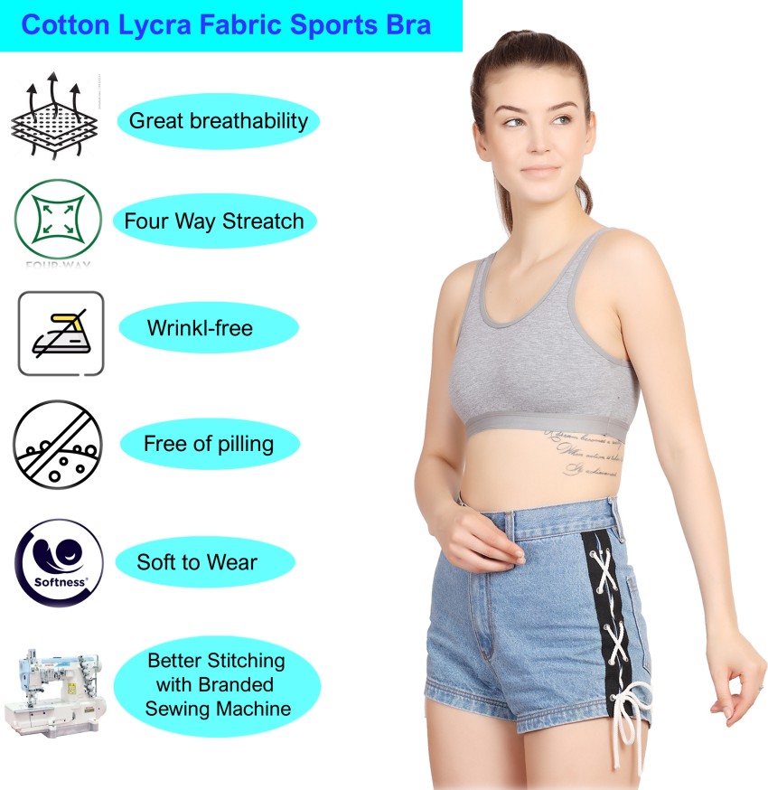 Lycra Cotton 9124 Sports Bra With Hooks at Rs 130/piece in
