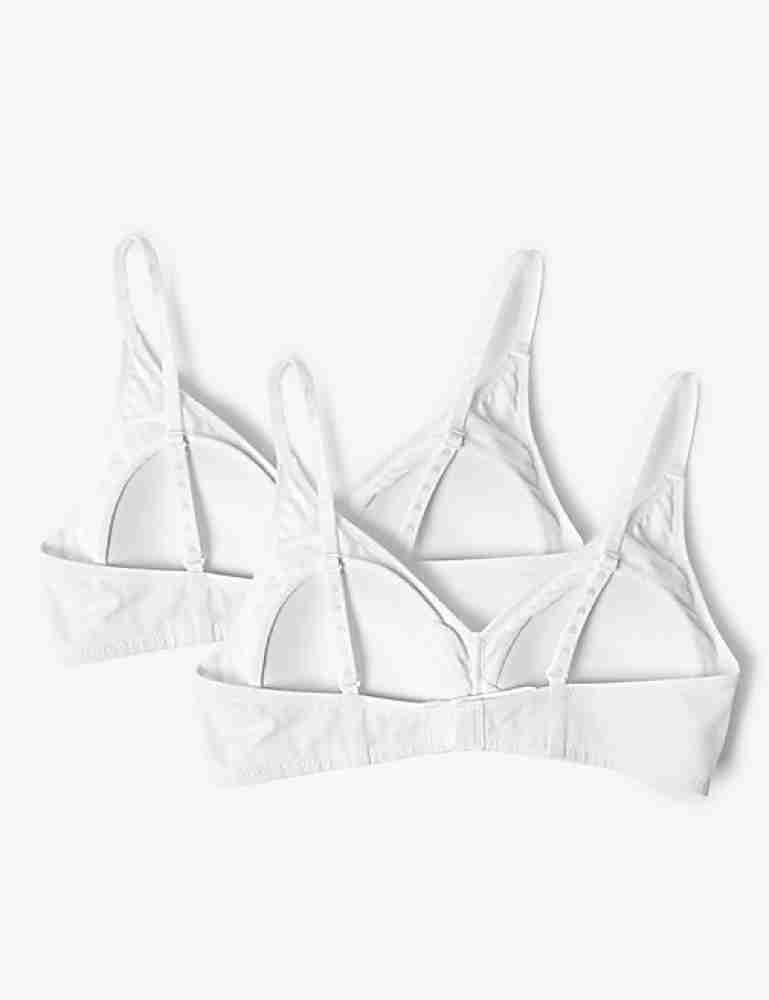 M&S Angel Womens 2pk Non-Wired First Bras AA-D - 30A - Black/Opaline,  Black/Opaline,Opaline Mix,White/White, Compare