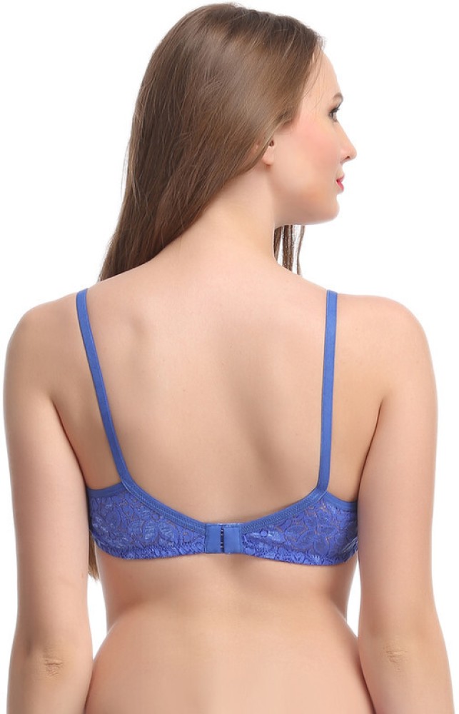 Clovia Lace Solid Non-Padded Full Cup Wire Free Everyday Bra - Blue Women  Full Coverage Non Padded Bra - Buy Clovia Lace Solid Non-Padded Full Cup  Wire Free Everyday Bra - Blue