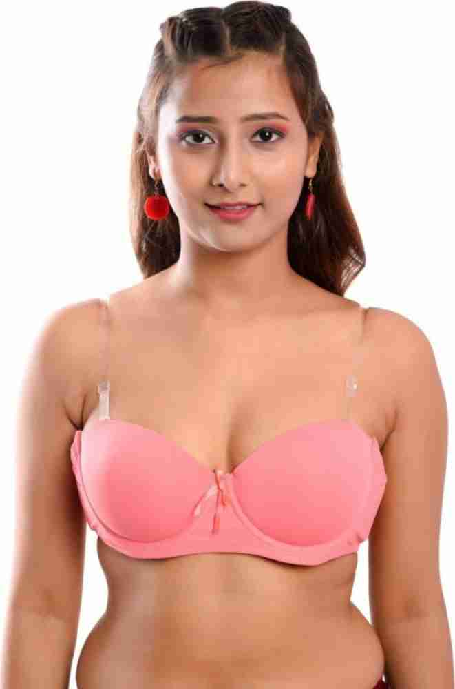 Pink PixiesCreation Transparent Backless Padded Bra Women Balconette  Heavily Padded Bra - Buy Pink PixiesCreation Transparent Backless Padded  Bra Women Balconette Heavily Padded Bra Online at Best Prices in India