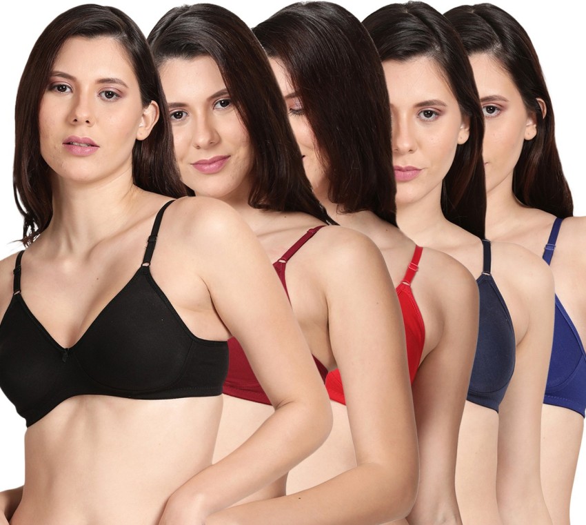Shyle Shyle Cute Non Padded Seamed Casual Bra-Multicolor(Pack of 5) Women  Everyday Non Padded Bra - Buy Shyle Shyle Cute Non Padded Seamed Casual Bra-Multicolor(Pack  of 5) Women Everyday Non Padded Bra