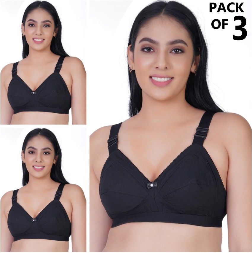 Aditi Control Bra (PACK OF 3 BLACK) Women Everyday Non Padded Bra - Buy  Aditi Control Bra (PACK OF 3 BLACK) Women Everyday Non Padded Bra Online at  Best Prices in India