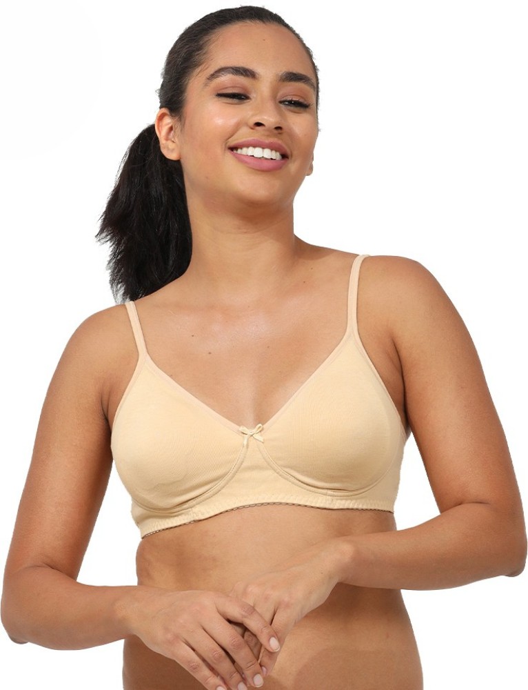 Buy ENVIE Women's Cotton Full Coverage Bra with Satin/Stylish Non-Padded,  Non-Wired Bra/Inner Wear for Ladies Daily Use T-Shirt Bra - Nude (40C)  Online at Best Prices in India - JioMart.