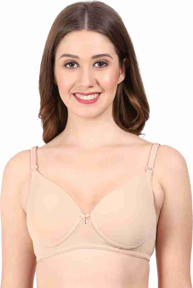 TU 40E Bra Beige Plunge T-Shirt Comfort Full Cup Padded Non-wired Support  Soft