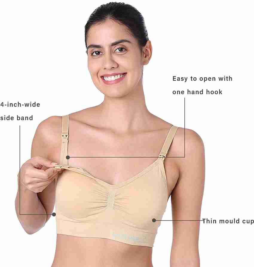 motherly Breastfeeding Nursing Bras for Women with Removable Pads Women  Maternity/Nursing Lightly Padded Bra