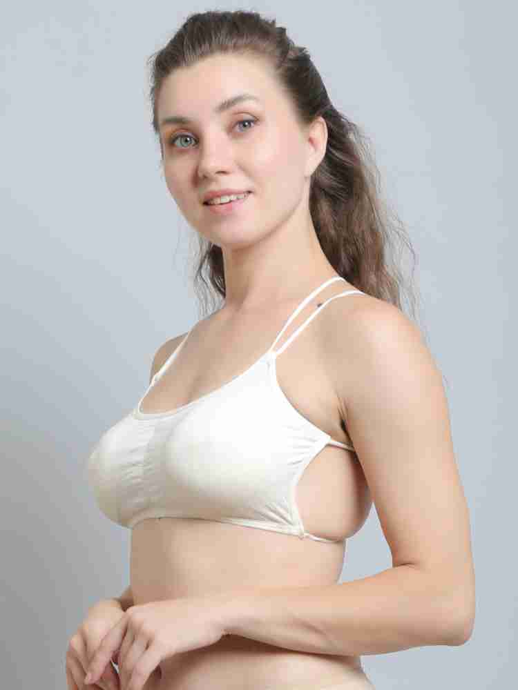 Snugg Fit Floral Lace Cross Back White Lycra Cotton Bra, Size: Free Size  Upto 32 B, 1 at Rs 85/piece in Delhi