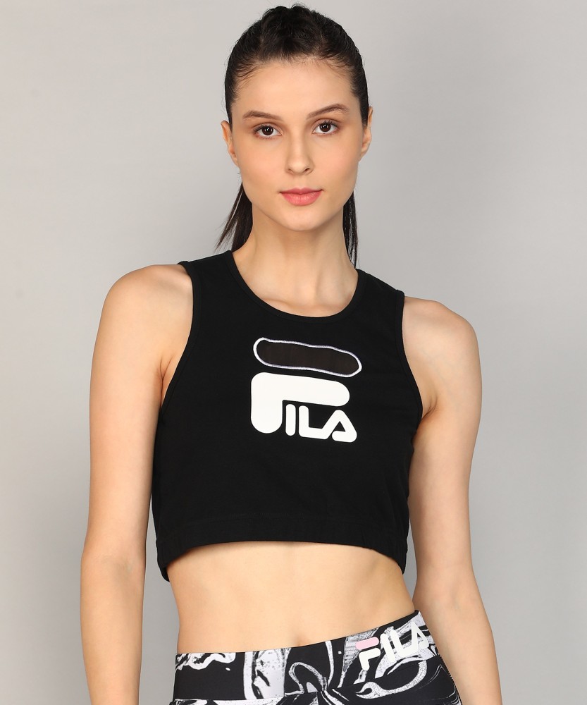 Fila black crop clearance top