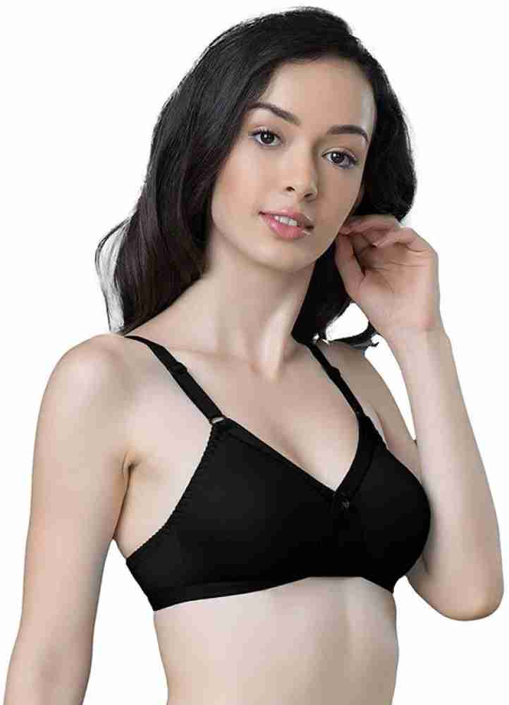 Buy Groversons Paris Beauty Light Padded Cotton Rich Bra Pack of 2 (Grey,  Navy Blue) 32B at