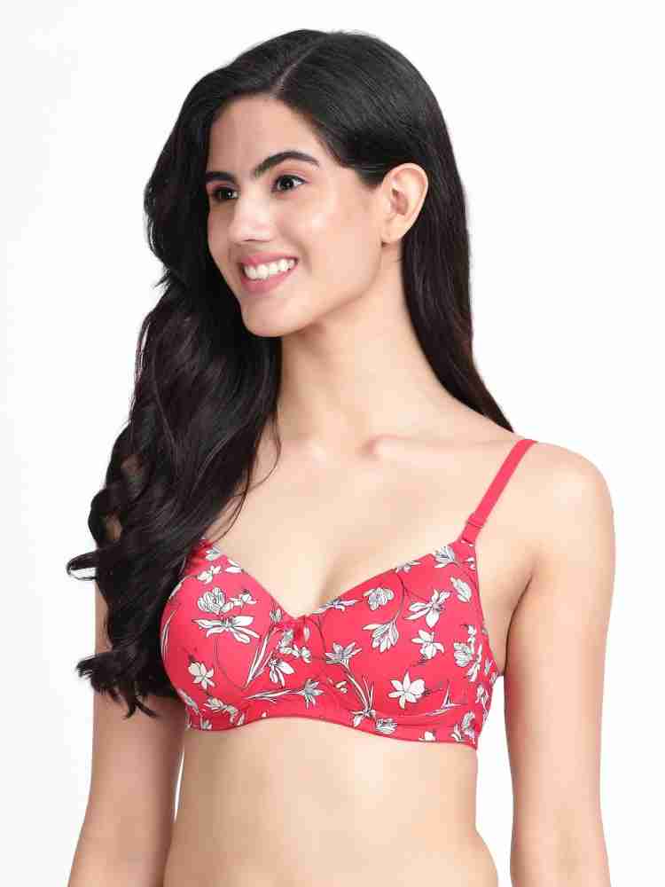 Buy Sonari 0015 Women's Light Padded Regular Cotton Bra - Red (34B) Online