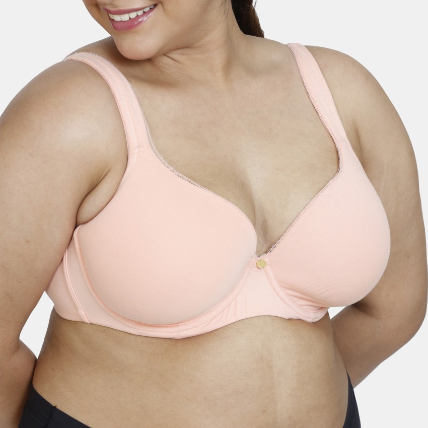 Zivame Women's Wirefree Lightly Padded T-Shirt Bra, Color: Peach, Size: 38C  price in UAE,  UAE