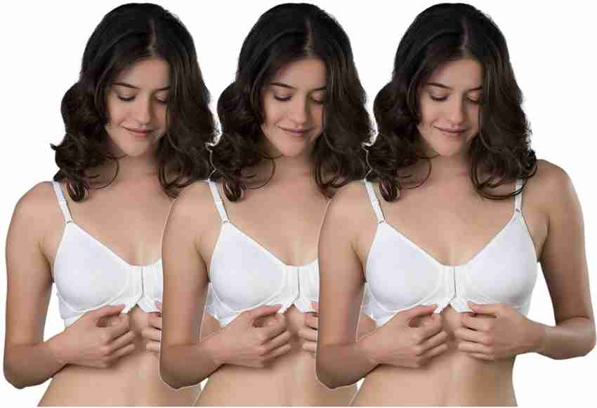 A TO Z UNDERGARMENTS Front Hook Open Bra in White Color - Pack of