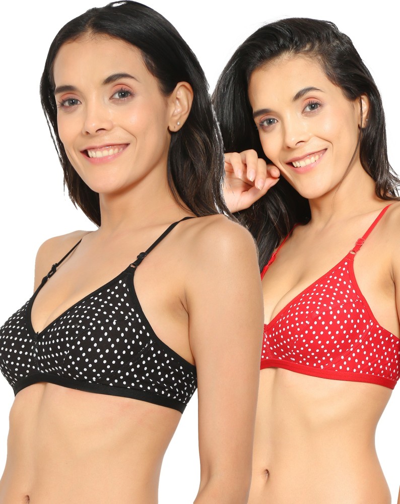 Aimly Aimly Cotton Non-Padded Non-Wired Printed Bra Black Red 40 Pack of 2  Women Everyday Non Padded Bra - Buy Aimly Aimly Cotton Non-Padded Non-Wired  Printed Bra Black Red 40 Pack of