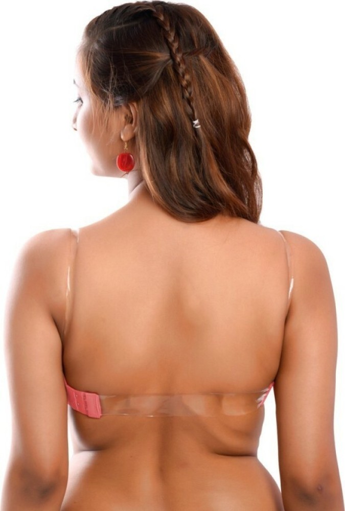 Pink PixiesCreation Transparent Backless Padded Bra Women Balconette  Heavily Padded Bra - Buy Pink PixiesCreation Transparent Backless Padded Bra  Women Balconette Heavily Padded Bra Online at Best Prices in India