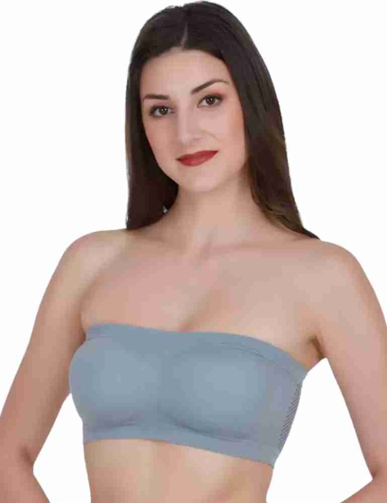 Peralent Women Non Padded Strapless Cotton Spandex tube Bra Women