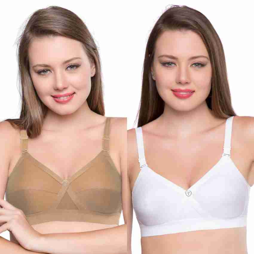 Trylo KPL COMBO 40 Nude & White F - CUP Women Full Coverage Non Padded Bra  - Buy Trylo KPL COMBO 40 Nude & White F - CUP Women Full Coverage Non