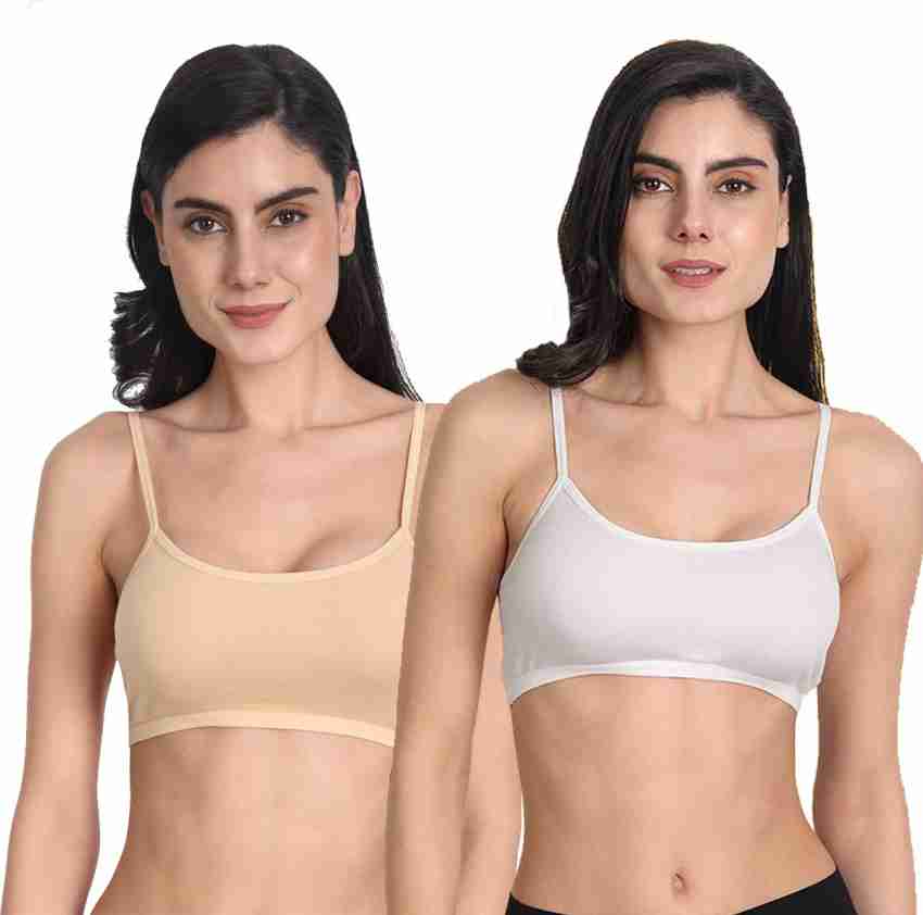 LILY Women's Cotton Non-Padded Wireless Full Coverage Sports Bra Pack of 2  (LSB07)