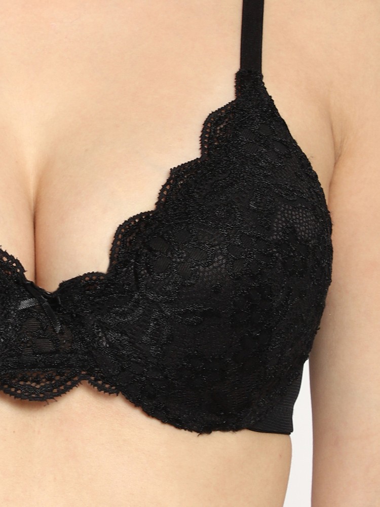 Buy Clovia Black Solid Lace Single Push up Bra Online at Best Prices in  India - JioMart.
