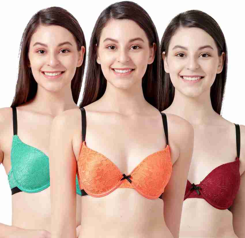 Buy SHYAWAY Women's Susie Push Up,Plunge Bras, Multicolor, Size - 36B at