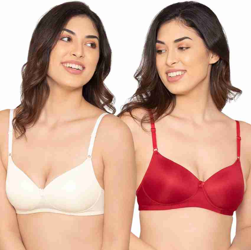 Buy K LINGERIE 5056 Padded Non-Wired Seamless Cup Medium Coverage 2 Hook  Low Back Bra Pack of 2 Women Everyday Lightly Padded Bra Online at Best  Prices in India