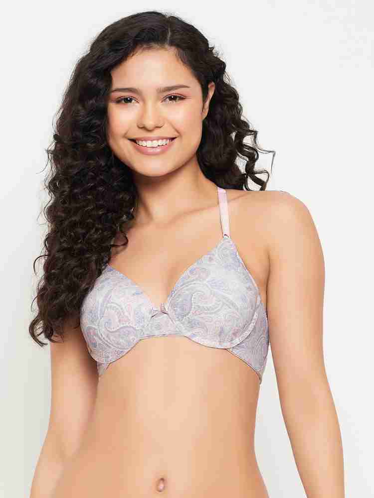 Buy Clovia Polyamide Printed Padded Demi Cup Underwired Push-Up Bra - White  Women Push-up Lightly Padded Bra Online at Best Prices in India