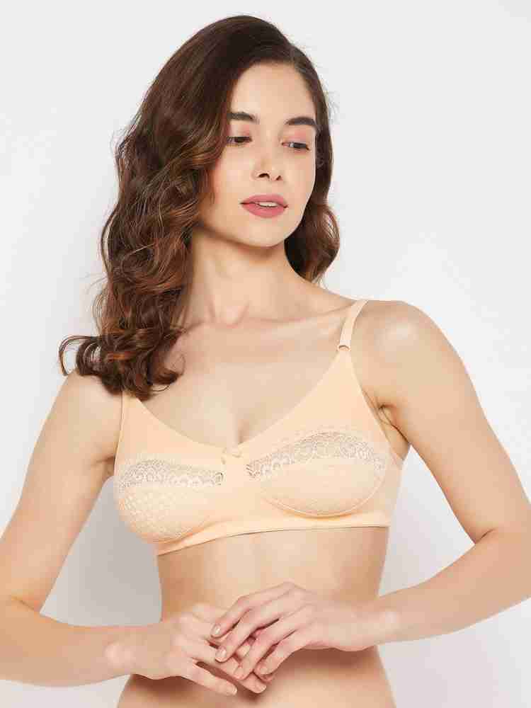 Clovia Cotton Rich Non-Padded Full Support Bra In Skin Women