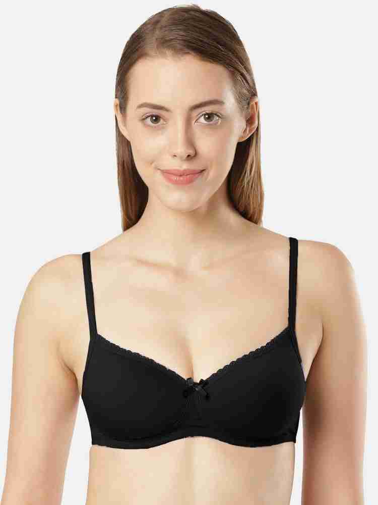 1723 Wirefree Padded Super Combed Cotton Elastane Stretch Medium Coverage  Lace Styling T-Shirt Bra with Adjustable Straps