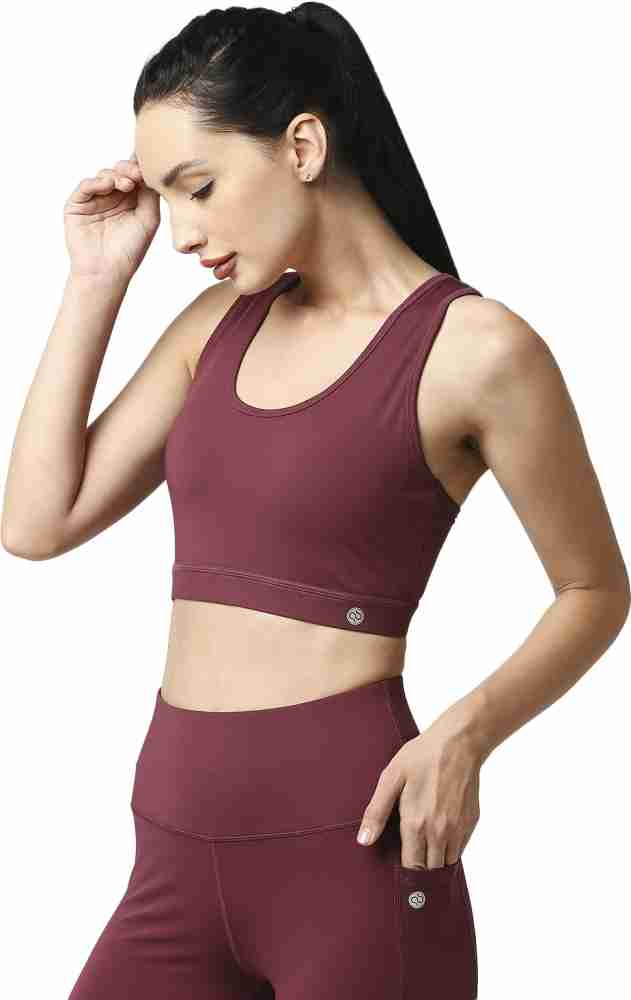 Buy SOIE Womens Colour Block Padded Non Wired Sports Bra