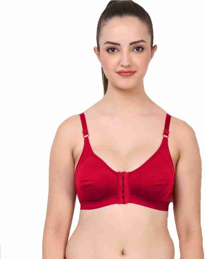 Trylo FRONT OPEN-SCARLET-38-E-CUP Women Everyday Non Padded Bra