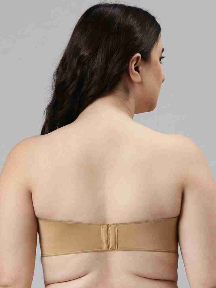 Enamor F074 Women's Nylon Full Figure Strapless & Multi-Way Bra - Padded  Wired Medium Coverage(F074-Rosette-40D)