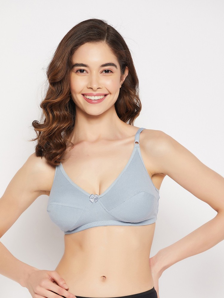 Clovia Non-Padded Non-Wired Full Cup Bra in Baby Blue - Cotton
