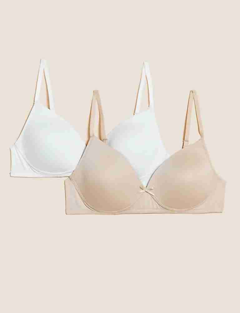 MARKS & SPENCER 2pk Non-Wired First Bras Women Everyday Lightly Padded Bra  - Buy MARKS & SPENCER 2pk Non-Wired First Bras Women Everyday Lightly  Padded Bra Online at Best Prices in India