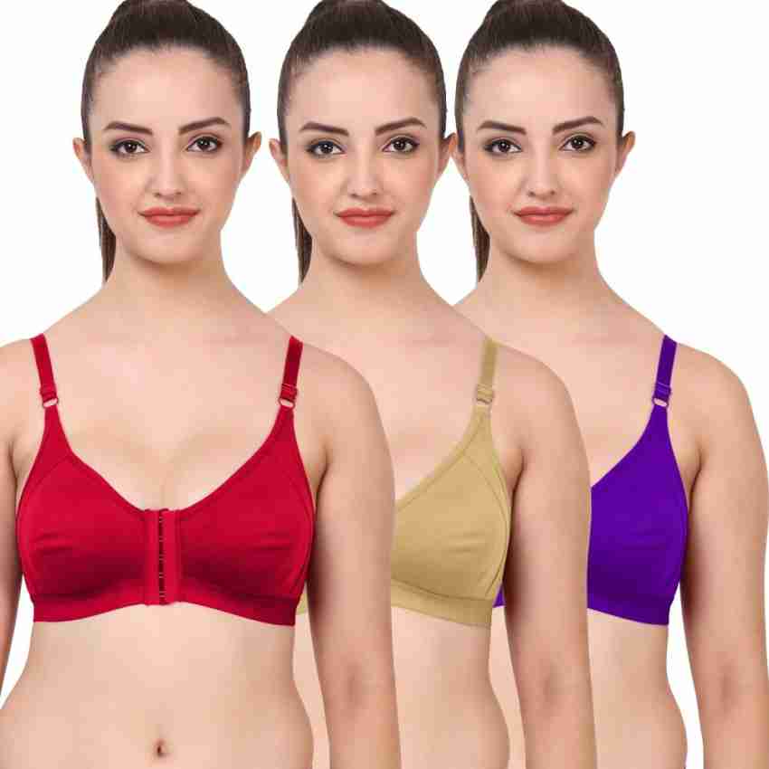 Viyan Shop Plus Size bra (40 to 50) - pack of 3 multicolours Women Full  Coverage Non Padded Bra - Buy Viyan Shop Plus Size bra (40 to 50) - pack of